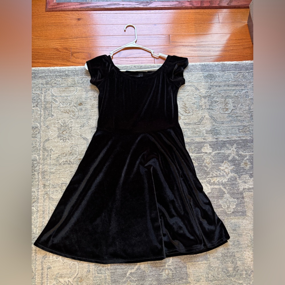 Velvet Black A-Line Cocktail Dress